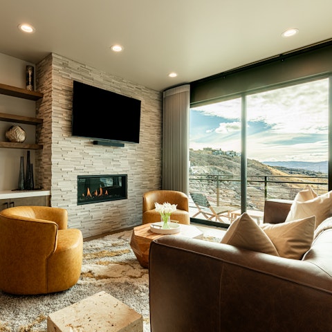 Admire striking views from the fireside