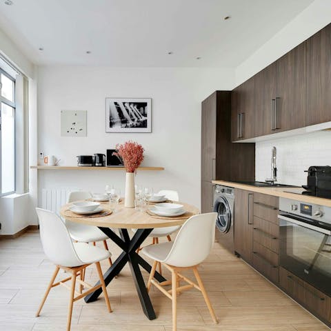 Cook some typically Parisian cuisine in the modern kitchen