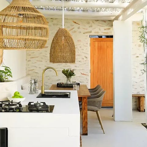 Cook up an al fresco feast in the outdoor kitchen