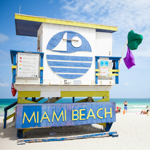 Soak up the sun on Miami Beach, a forty-minute drive away