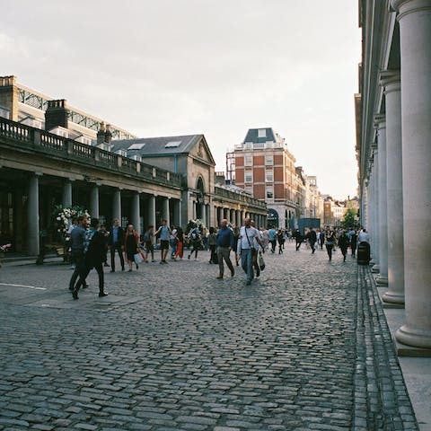 Enjoy an array of restaurants and shops at Covent Garden, under a ten-minute stroll away