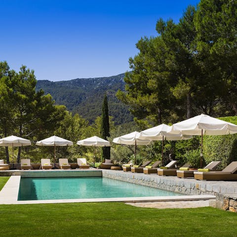 Soak up the sun beside the private heated pool