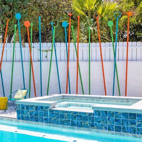 Sink into the hot tub for a long, luxurious soak