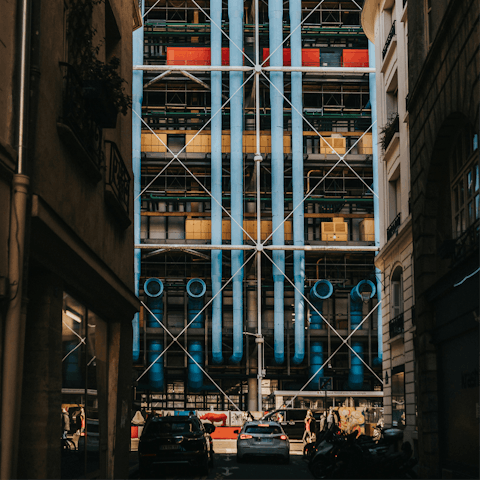 Get your cultural fix at The Centre Pompidou, a short walk away