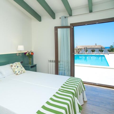 Wake up and step straight out onto the terrace for a bit of morning sun and a quick dip