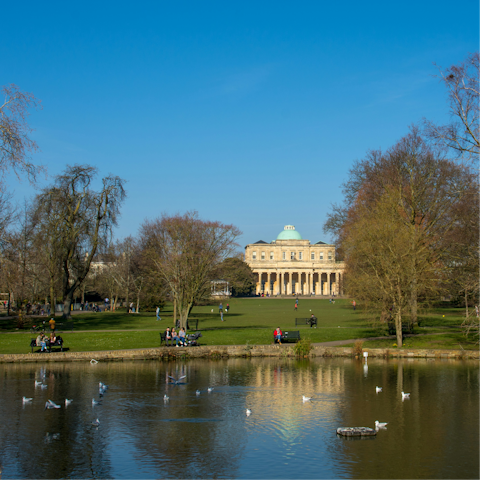 Stroll around Pittville Park, ten minutes away