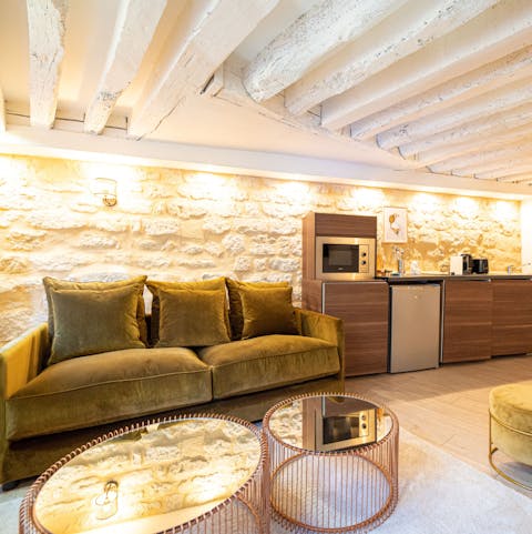 Relax with a book under rustic beams