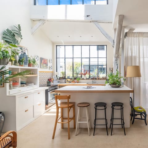 the high-ceilings & abundance of natural light