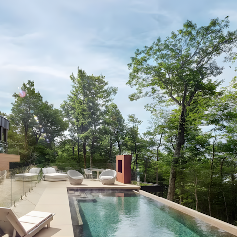 Savour the scenery from the infinity pool