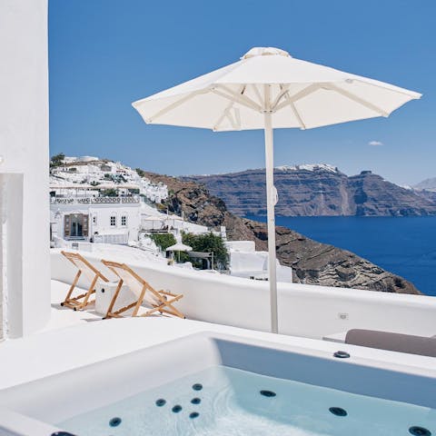 Relax in the jacuzzi and take in the spectacular views