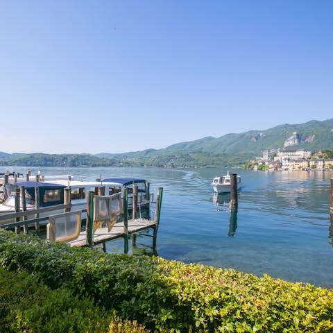 Charter a boat to collect you from the home's private dock