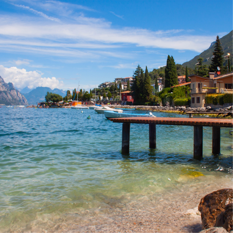 Spend the day at Lake Garda's beaches, only minutes away