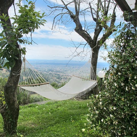 Settle in for a nap or read a book in the hammock