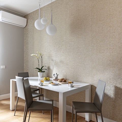 Plot the day's activities at the sunny breakfast table