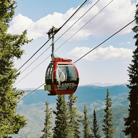 Ride the gondola up the mountain – it's a five-minute stroll away