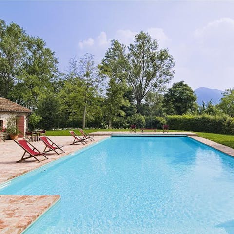 Cool off from the Mediterranean sun in the swimming pool