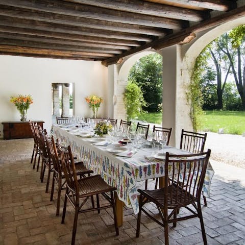 Dine alfresco on some Italian delights at the patio dining area