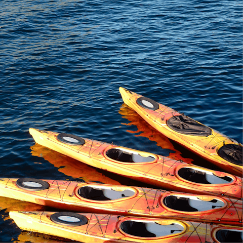 Experience the joy of kayaking on the lake, with your host providing two free kayaks for you to enjoy