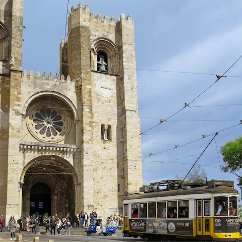 Visit the 12th century cathedral, Sé de Lisboa, just four minutes away on foot