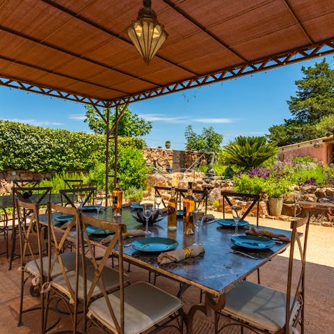 Savour fresh local produce while dining on the terrace