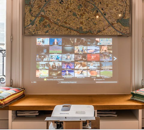 A projector for movie nights in