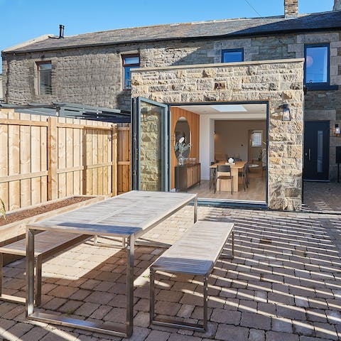 Get together for sundowners in the private garden