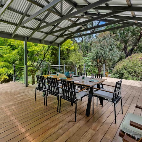 Savour the sweet sounds of nature while dining on the terrace