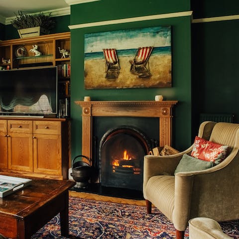 Curl up in front of the fire with a book in hand on cold days in the countryside