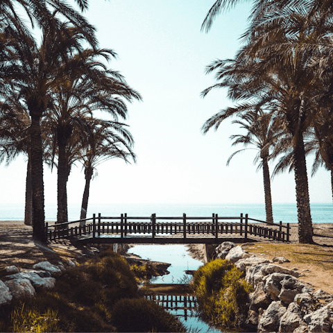 Stroll down to Torremolinos' beach, less than 200 metres away