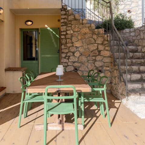 Choose from one of the outdoor dining areas for alfresco lunches