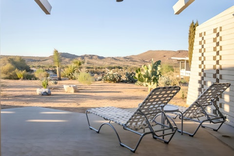 Pad out to the small patio with a coffee or glass of wine