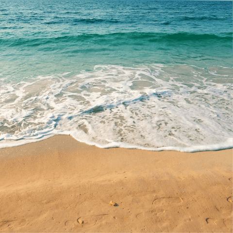 Drive to the sandy beach, twenty-minutes away