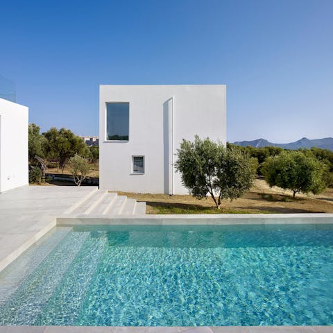 Soak up some rays while swimming laps in the private pool