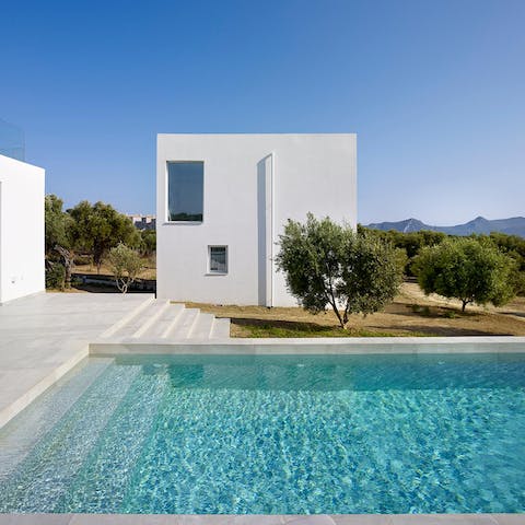 Soak up some rays while swimming laps in the private pool