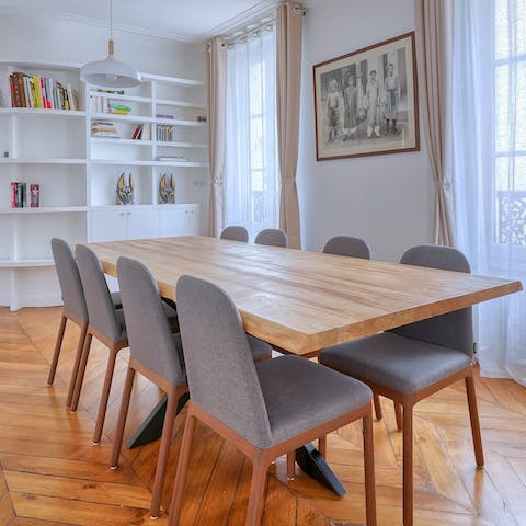 Airy dining space for family meals