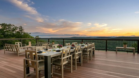 Set the table ready for a sunset supper