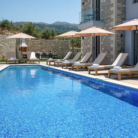 Make a splash in the private swimming pool
