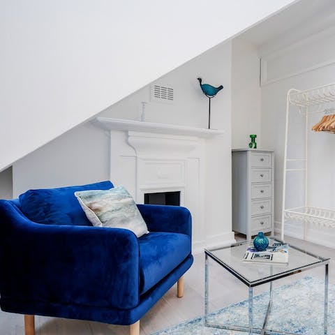 Curl up in the bedroom's cosy reading nook