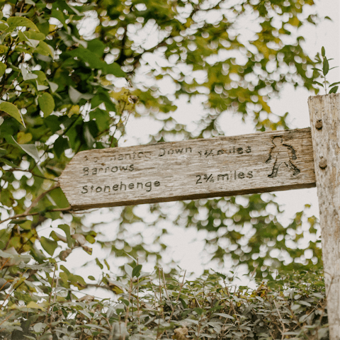 Follow hiking trails through the Wiltshire countryside