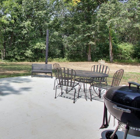 Dine alfresco or fire up the grill on the private patio