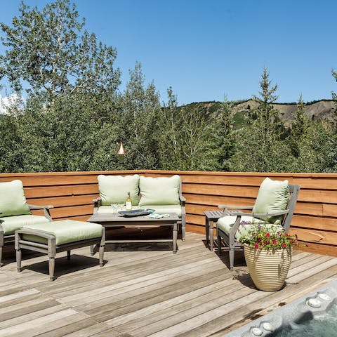 Relax by the hot tub on the terrace