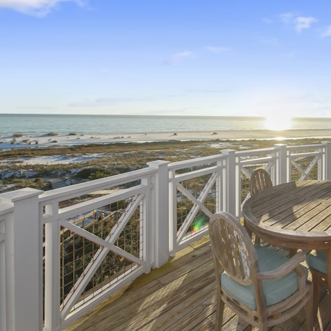Take in the stunning views over the Gulf of Mexico from the balcony