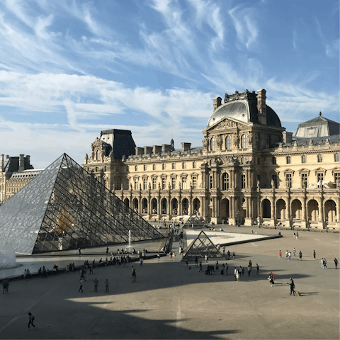 Spend the day wandering the Louvre’s galleries, a leisurely stroll from the apartment