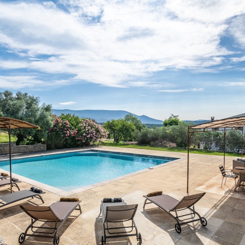 Soak up peaceful countryside views from the poolside