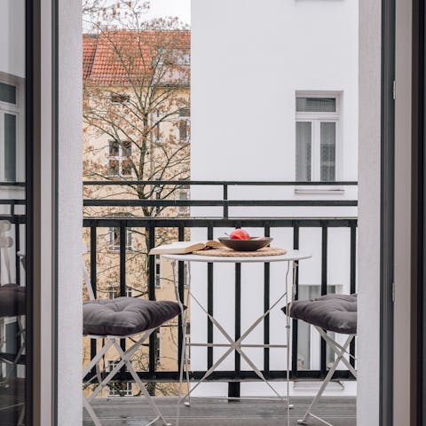 Sit out on the cosy private balcony with a refreshing glass of schorle