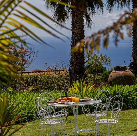 Enjoy some Portuguese pastries in the magical garden setting for breakfast