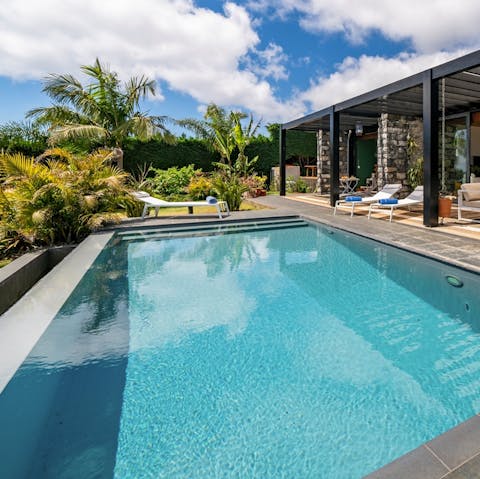 Cool off from the summer sun with a dip in the private pool