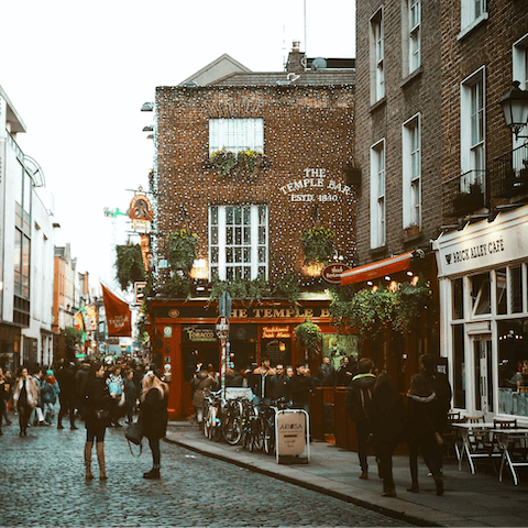 Explore Temple Bar, just twenty minutes away on the tram