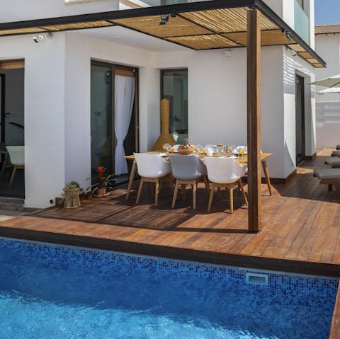 Start your day with a breezy poolside breakfast