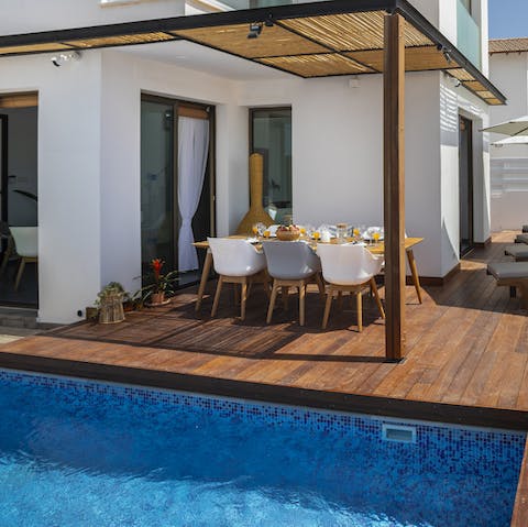 Start your day with a breezy poolside breakfast